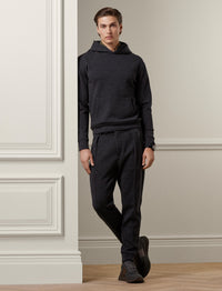 Pantalon maille double en laine - Charcoal Melange