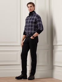 CHECK FRONT - Polo Black