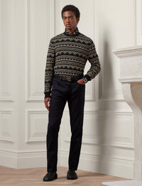 Jean coupe slim en lin et coton stretch - Classic Chairman Navy