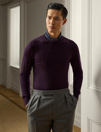 Pull col rond en cachemire - Manor Purple