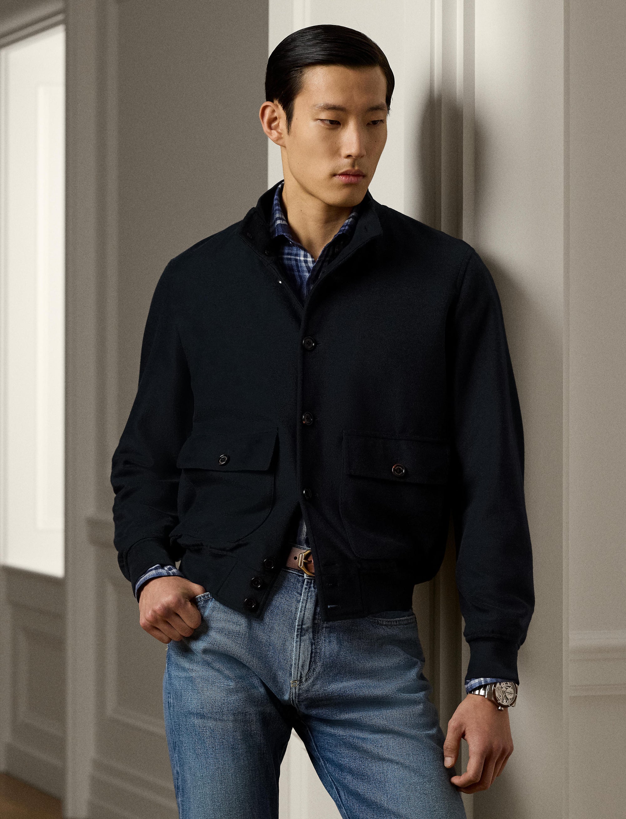 Veste Terry en soie mélangée - Classic Chairman Navy