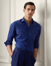 Linen and silk shirt - Spring Navy