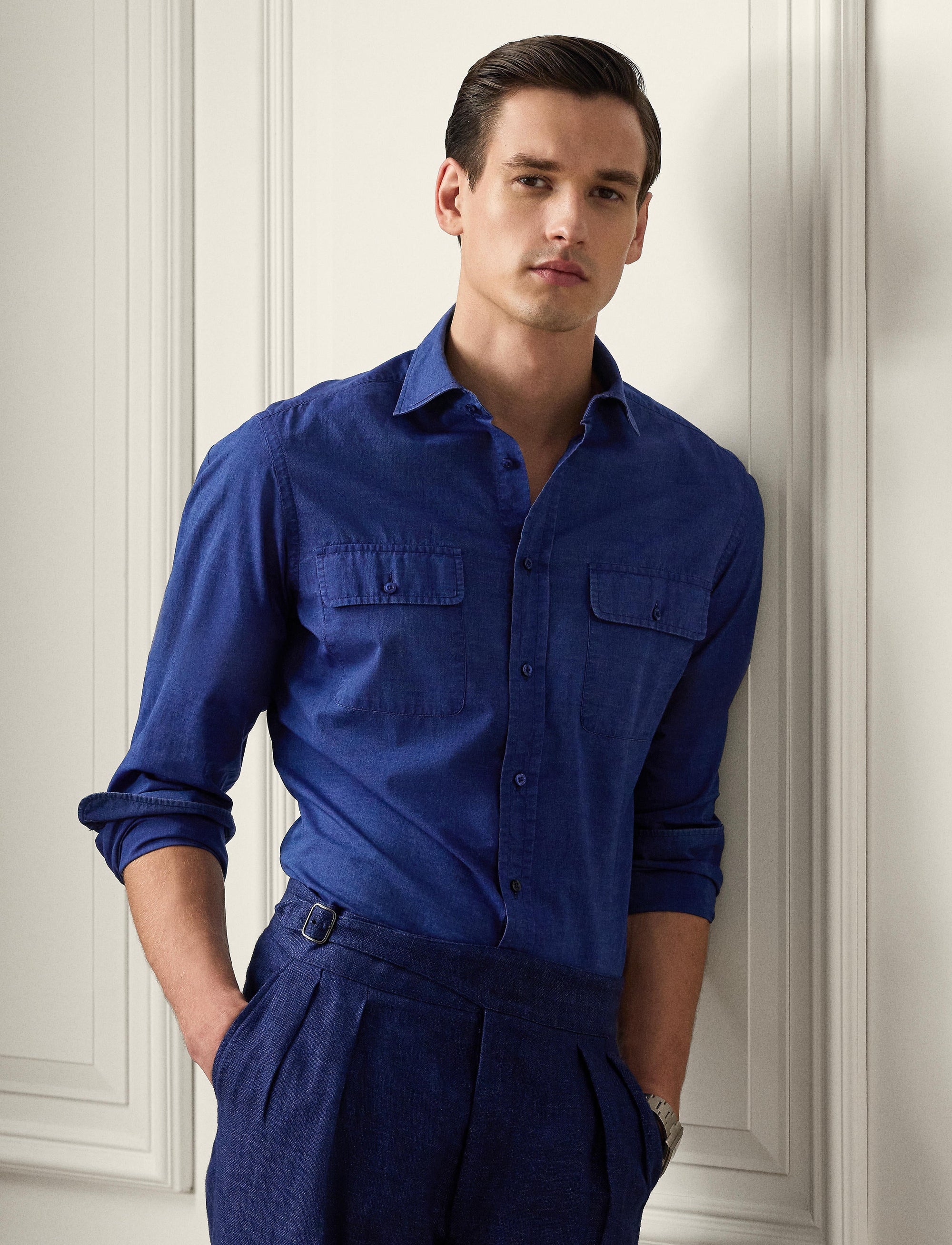 Linen and silk shirt - Spring Navy