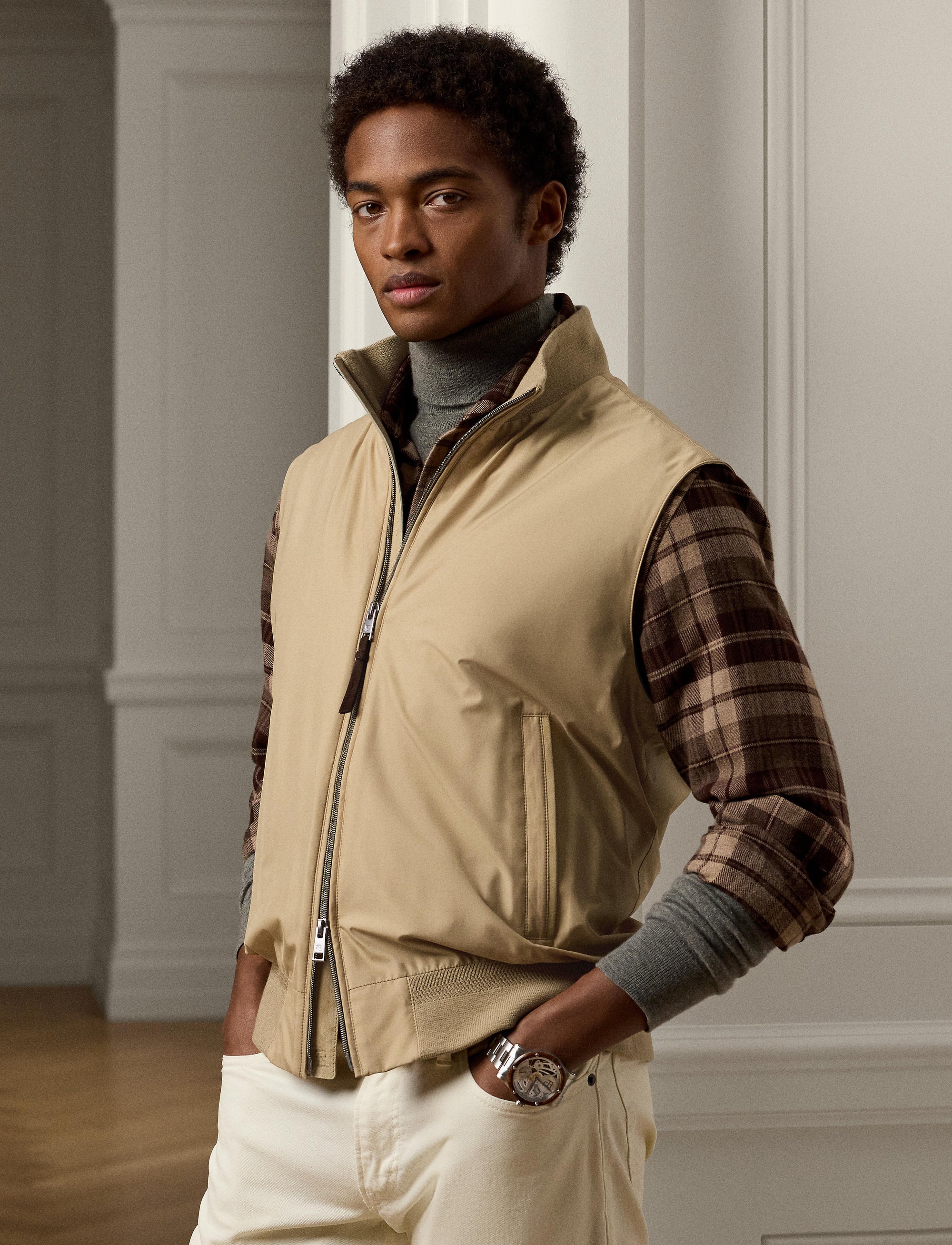 Gilet performance Walker en soie - Classic Tan