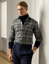 Chemise en sergé écossais - Grey Melange