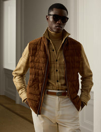 Doudoune gilet Hoffman en daim - Chestnut Brown