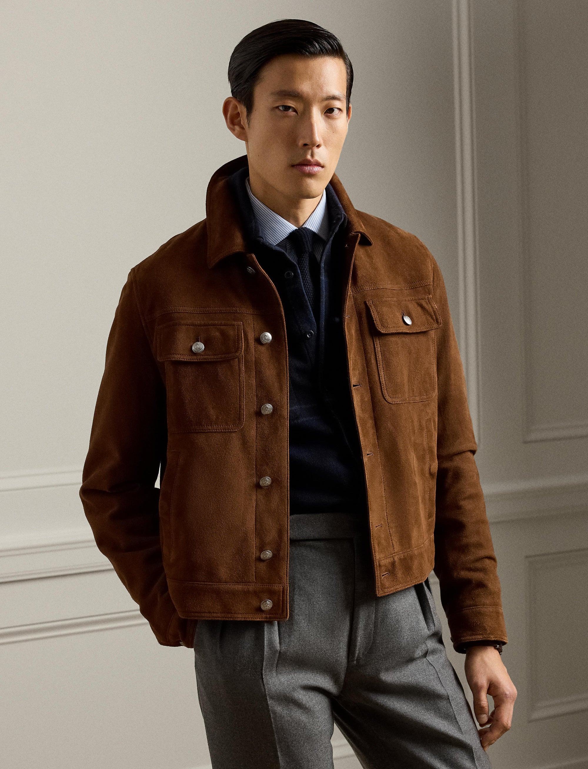 Veste Weaver en daim - Chestnut Brown