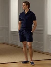 Cotton terry drawstring shorts - Classic Chairman Navy