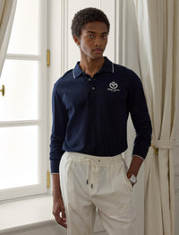 Piqué polo shirt with embroidered badge - Classic Chairman Navy