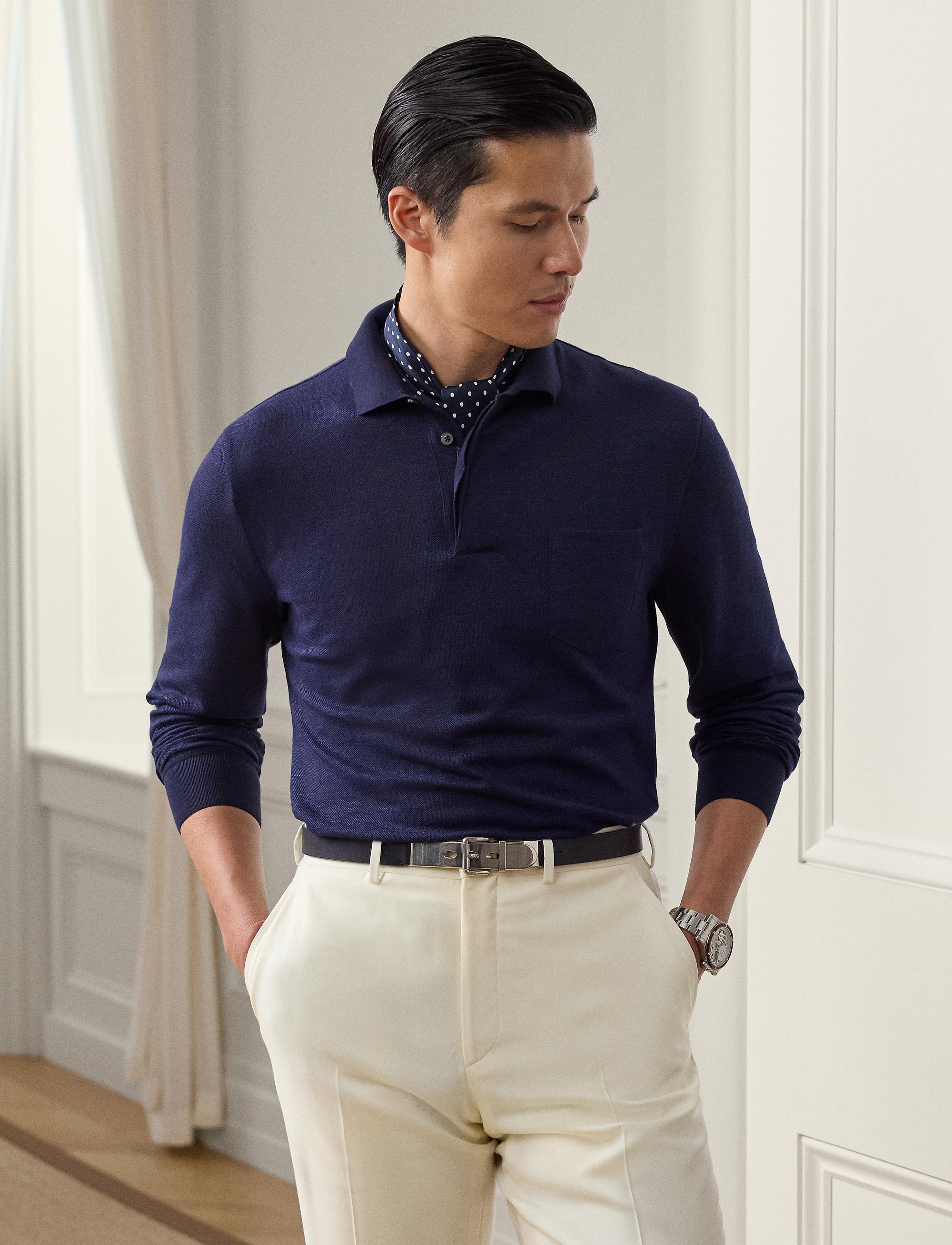 Polo en piqué de lin - Classic Chairman Navy