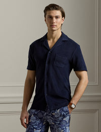 Riviera safari shirt in terry fleece - Classic Chairman Navy