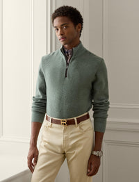 Pull demi-zippé œil-de-perdrix en cachemire - Lovett & Multicolore