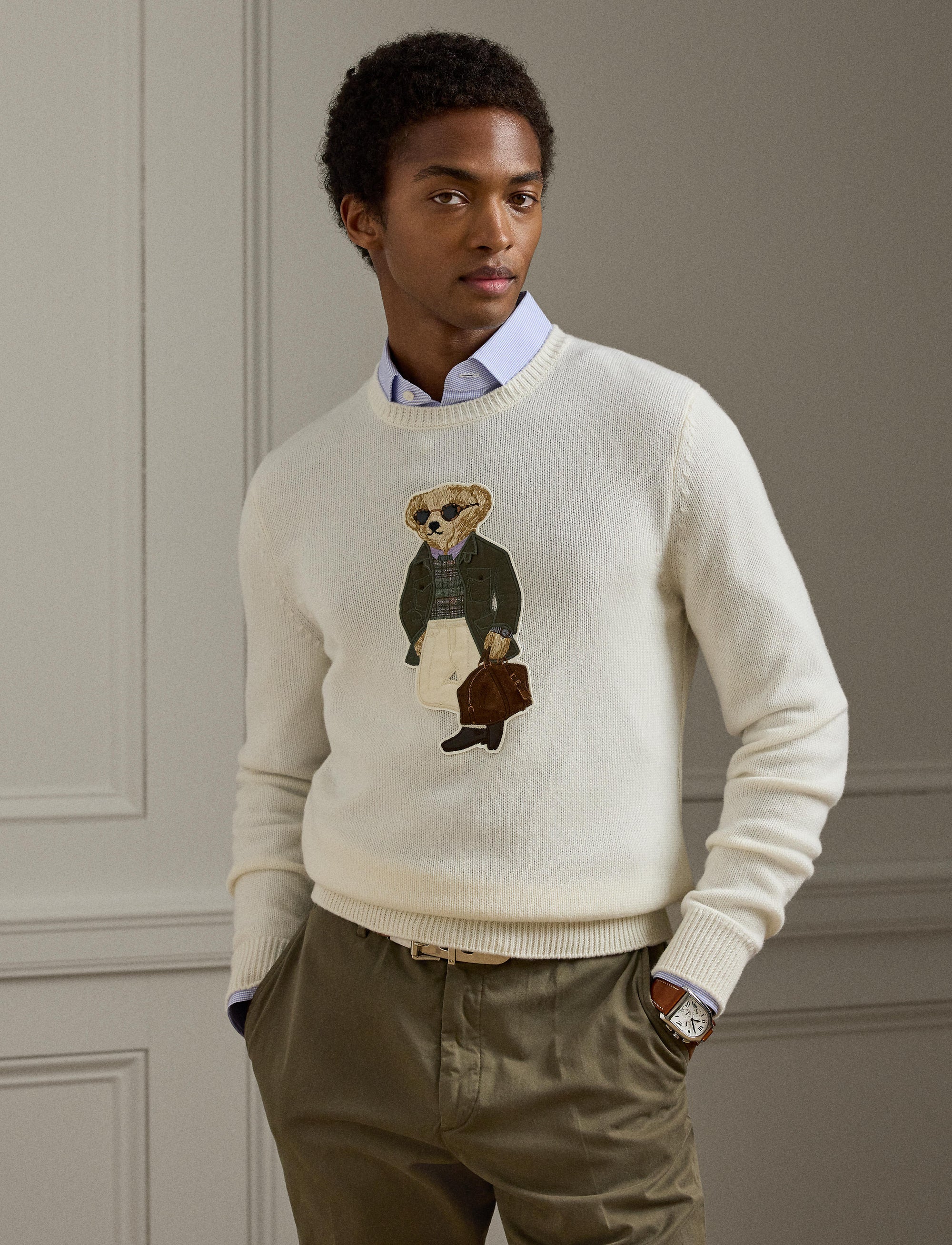 Pull Polo Bear en cachemire - Classic Cream