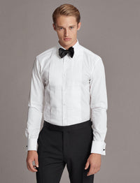 Chemise de smoking en popeline - White