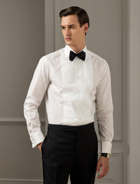 Chemise de smoking en popeline - White