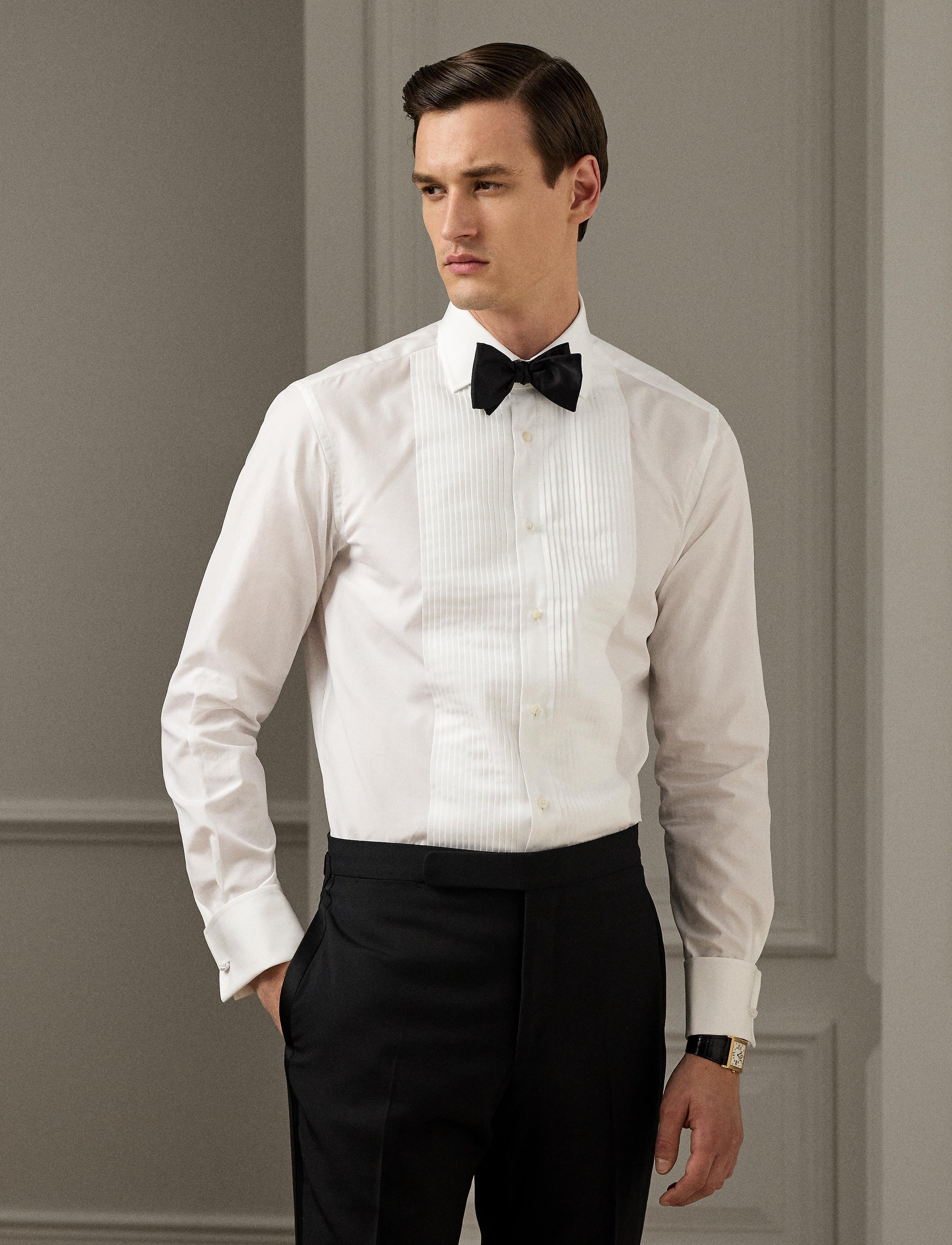 Chemise de smoking en popeline - White