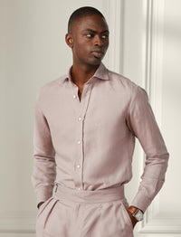 Linen and silk shirt - Dusty Pink