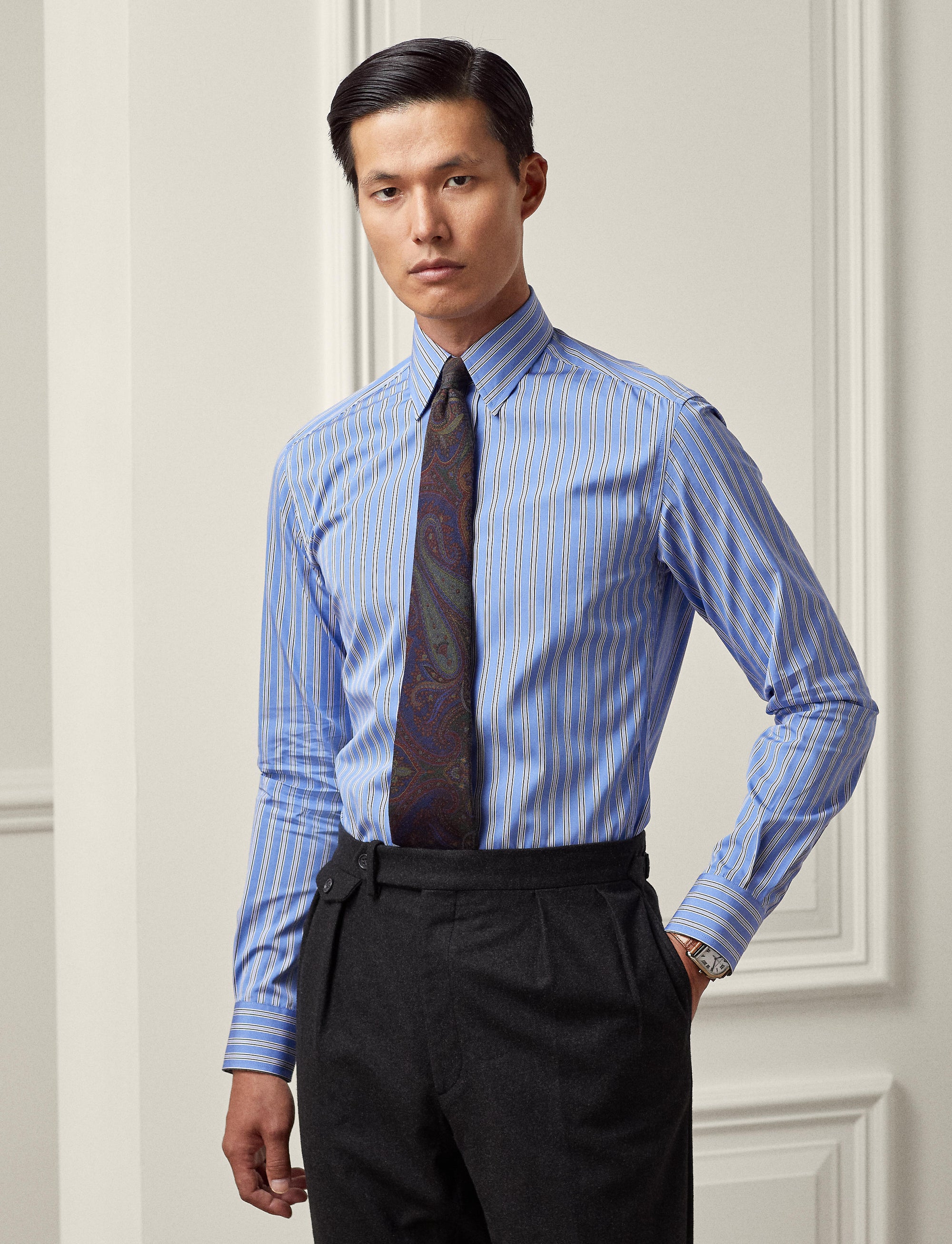 Chemise rayée en popeline - Bleu & Blanc