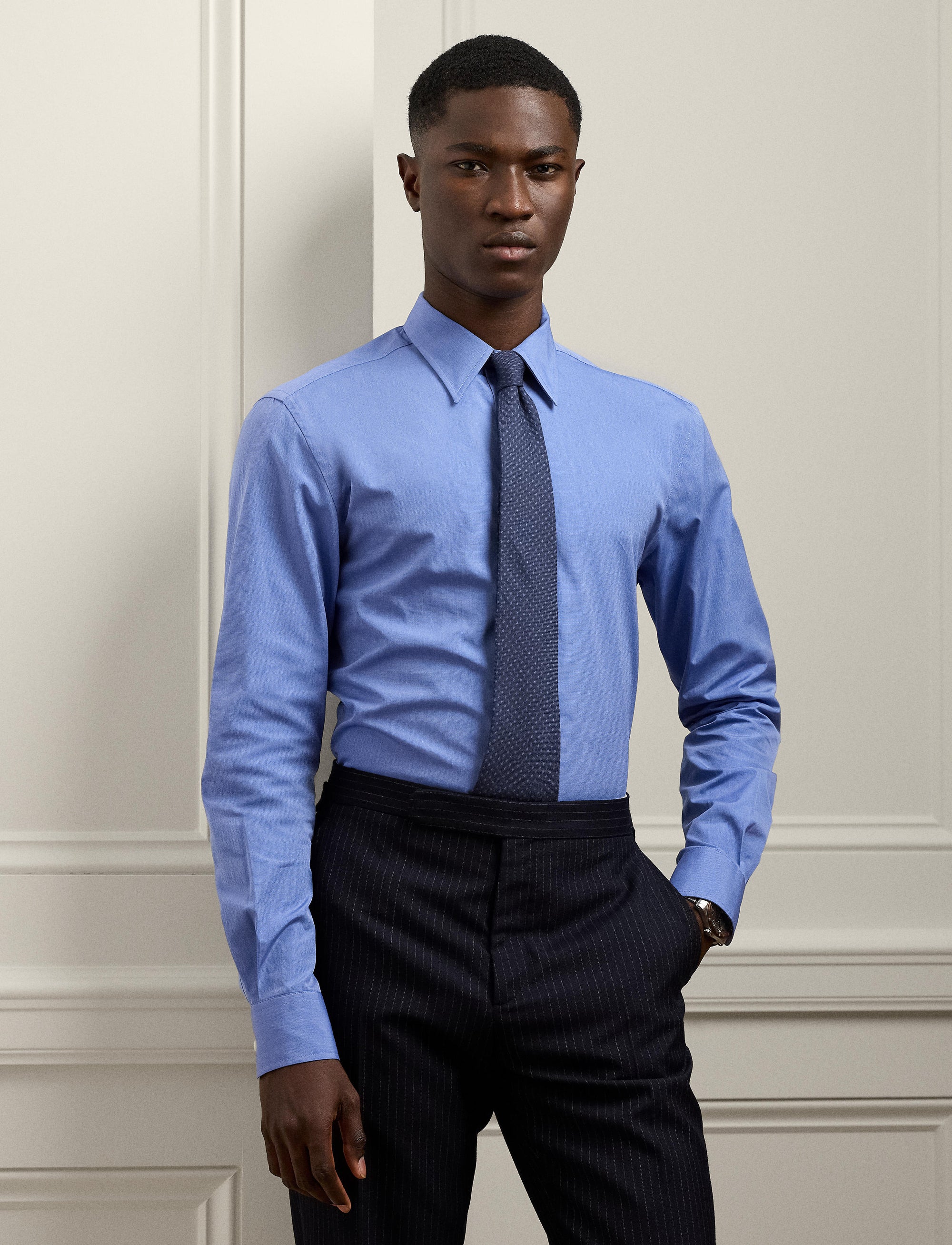 Dress shirt with classic collar - Deep Blue