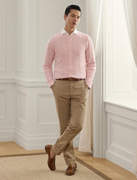 Pantalon Straight Fit en chino stretch - Khaki