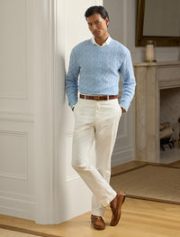 Pantalon Straight Fit en chino stretch - Optic White