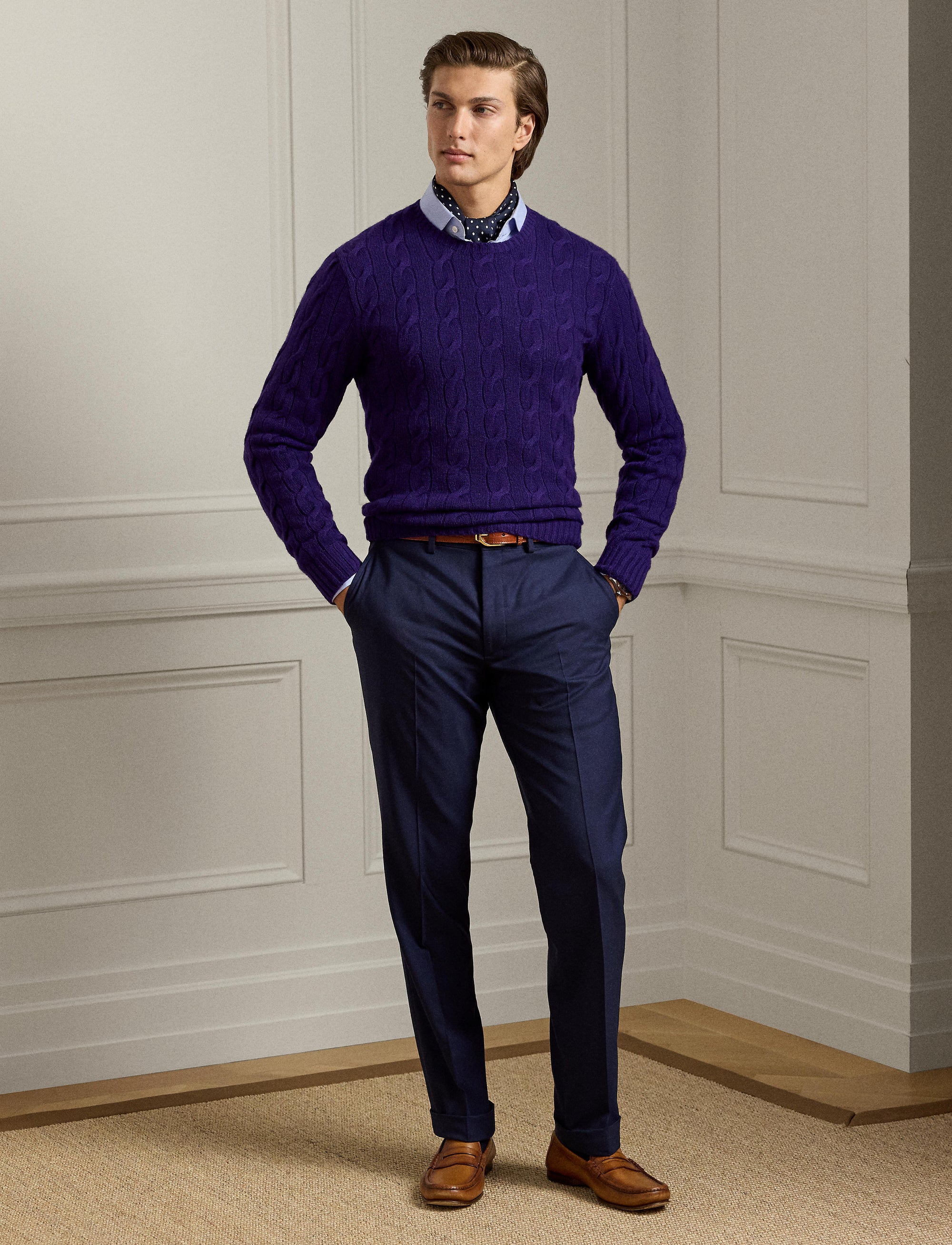Gregory trousers in wool twill - Classic Navy