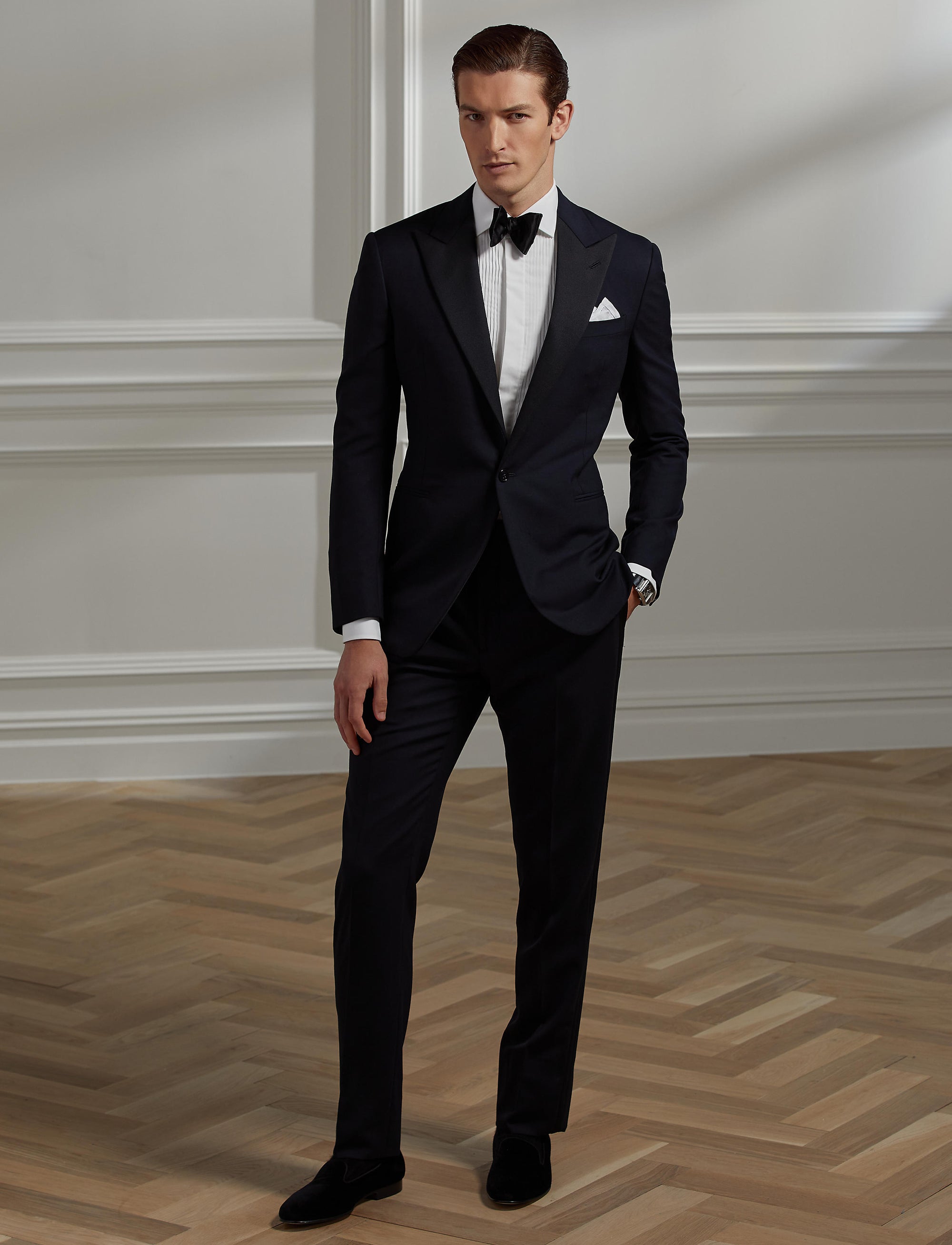 Smoking Gregory revers crantés en laine - Navy