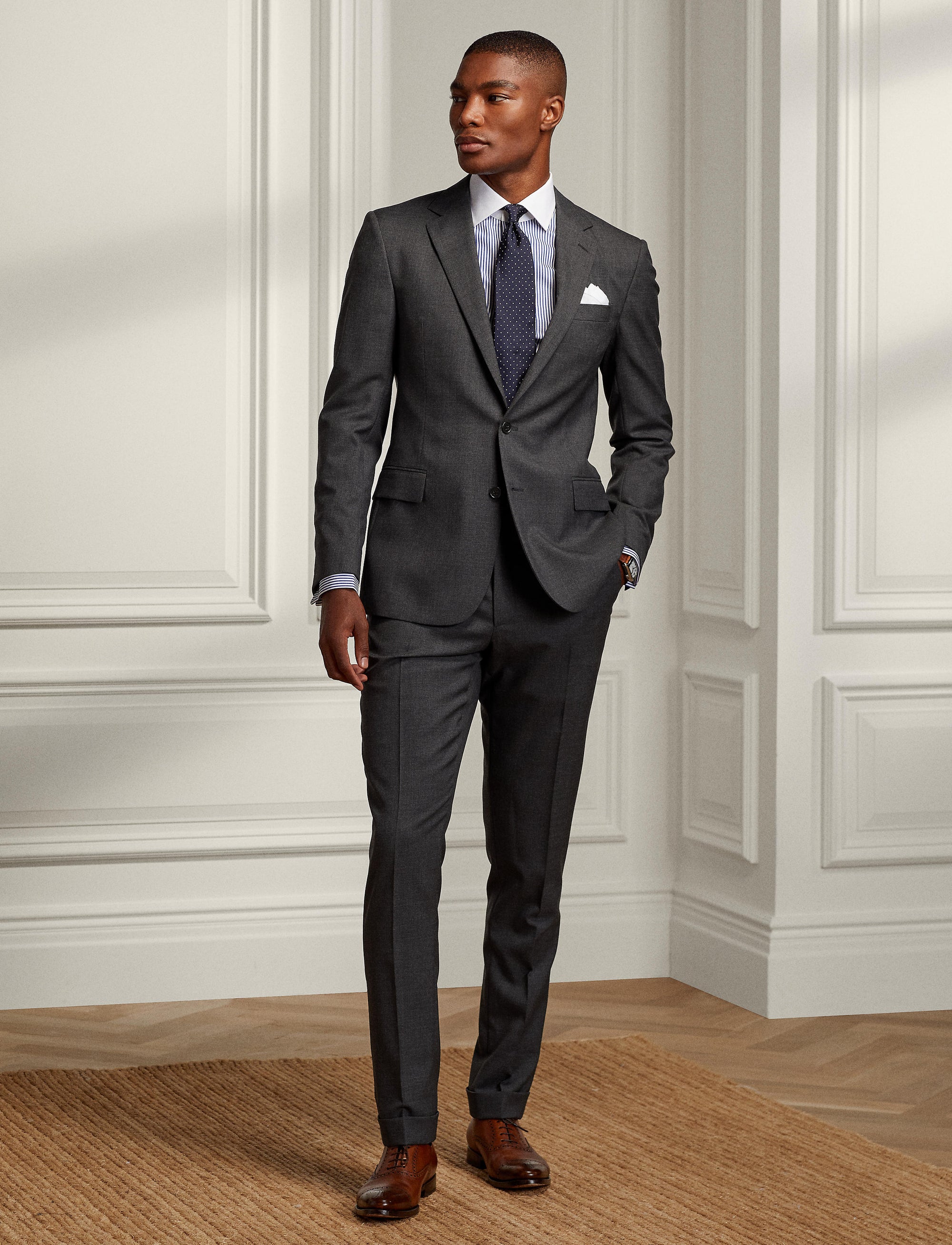 Gregory suit in wool twill - Charcoal