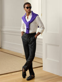 Gregory trousers in linen - Black