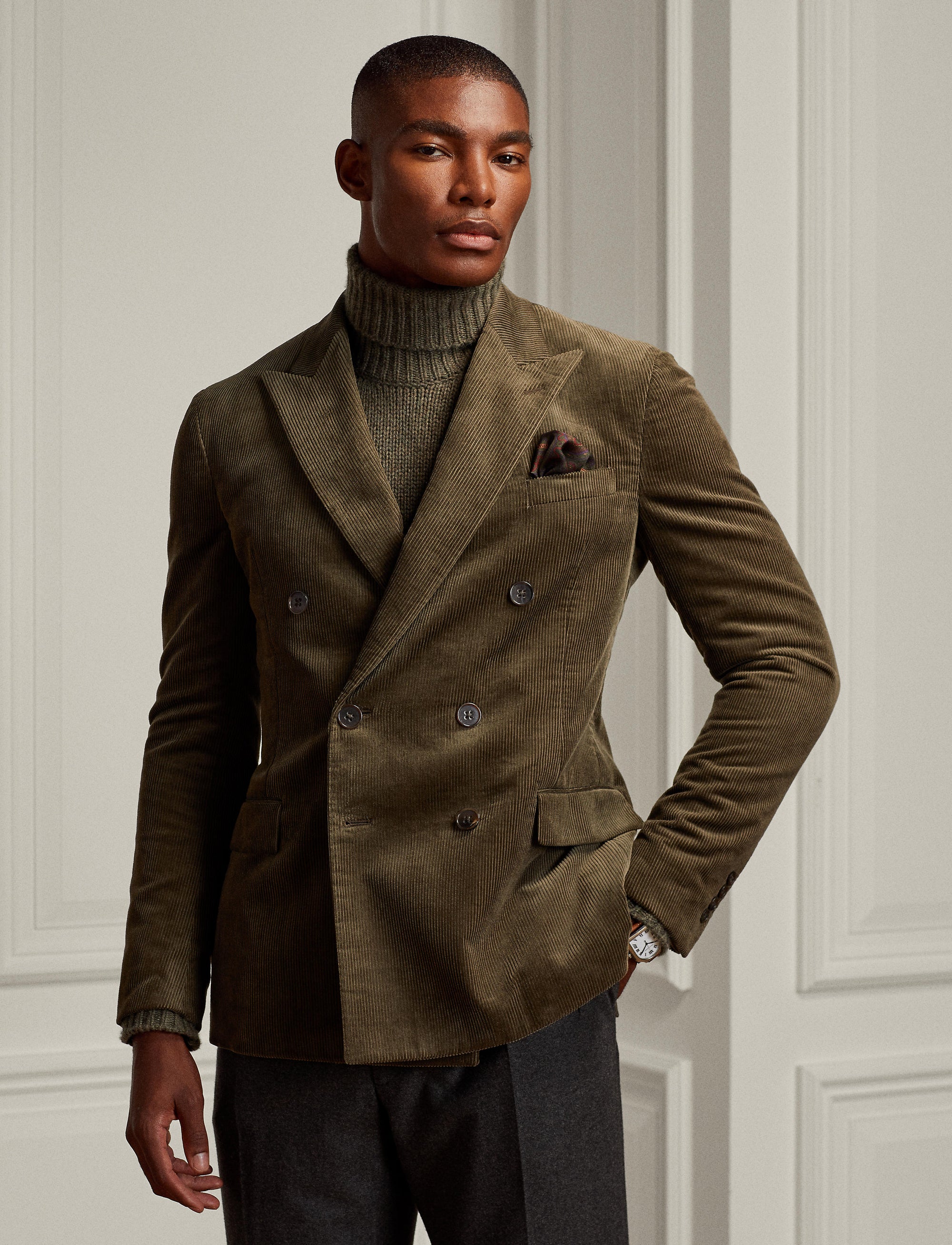 Veste de costume Hadley en velours - Dusty Sage