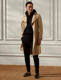 Trench-coat hydrofuge en soie - Tan