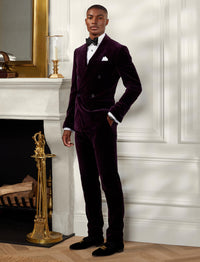 Pantalon habillé Gregory en velours - New Purple