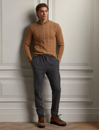 Wool flannel trousers - Medium Grey