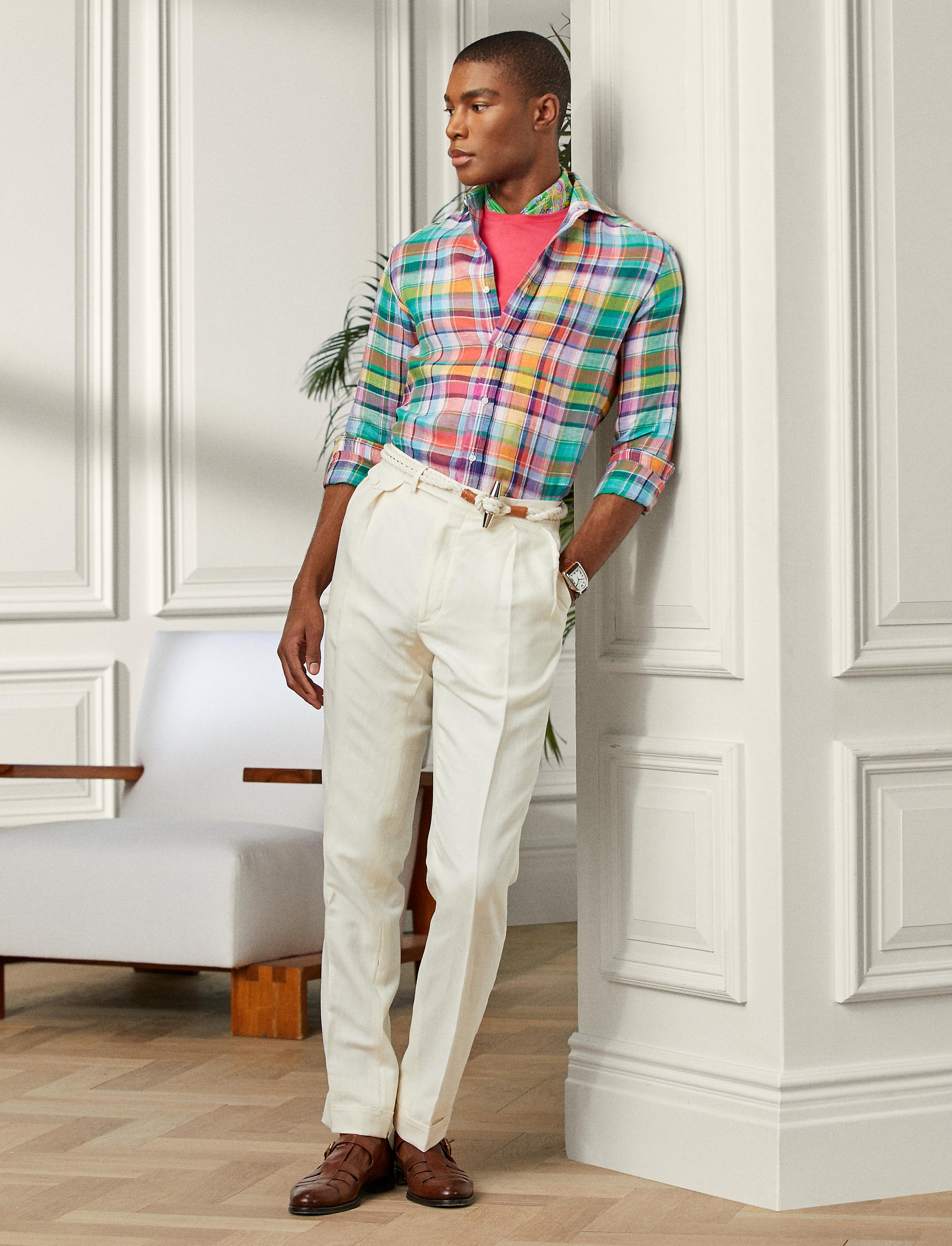 Pantalon Gregory en lin et soie mélangé - Classic Cream