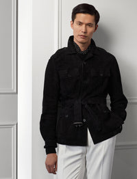 Belted suede jacket - Polo Black