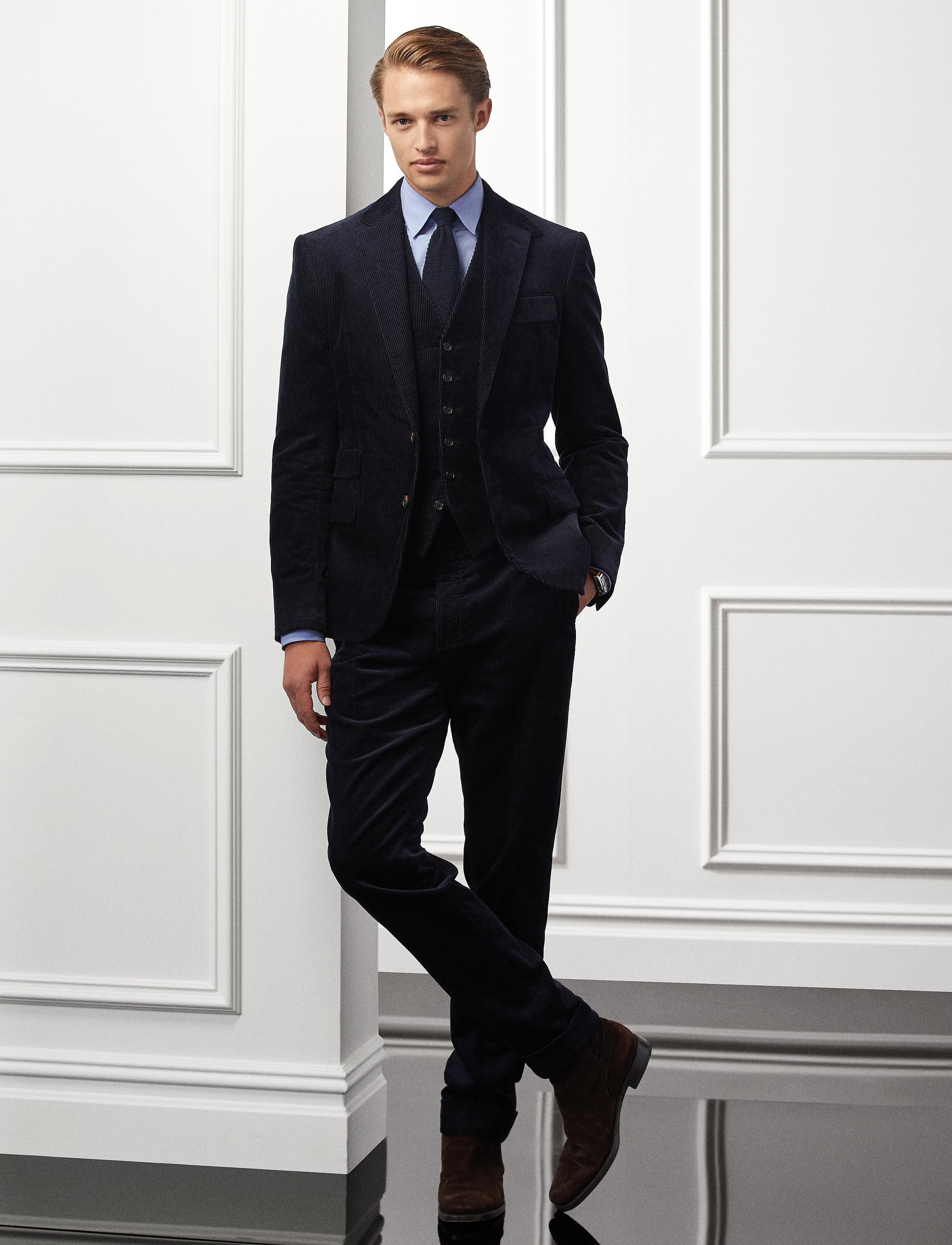 Pantalon Gregory en velours côtelé - Classic Chairman Navy