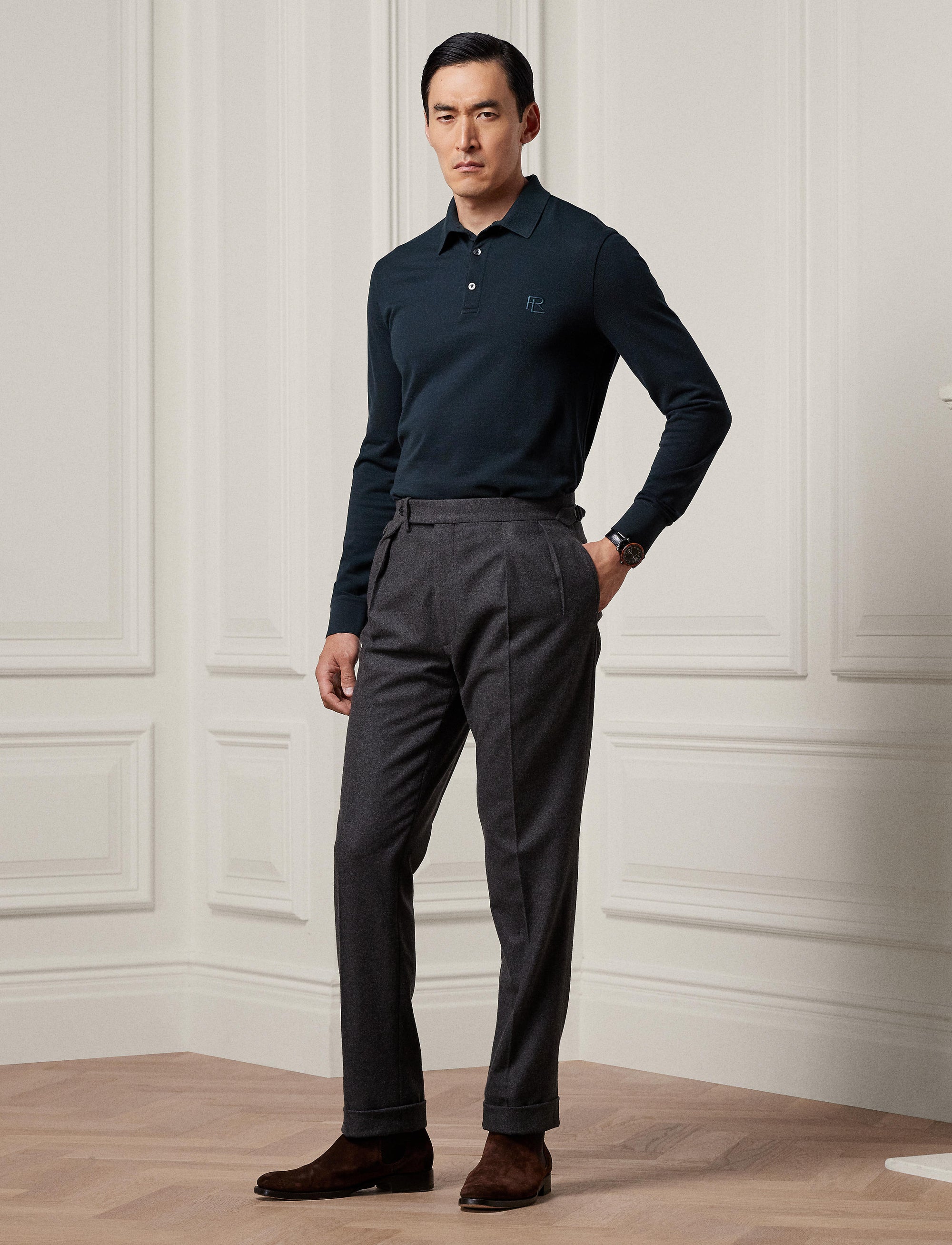 Pantalon Gregory fait main en laine - Dark Grey