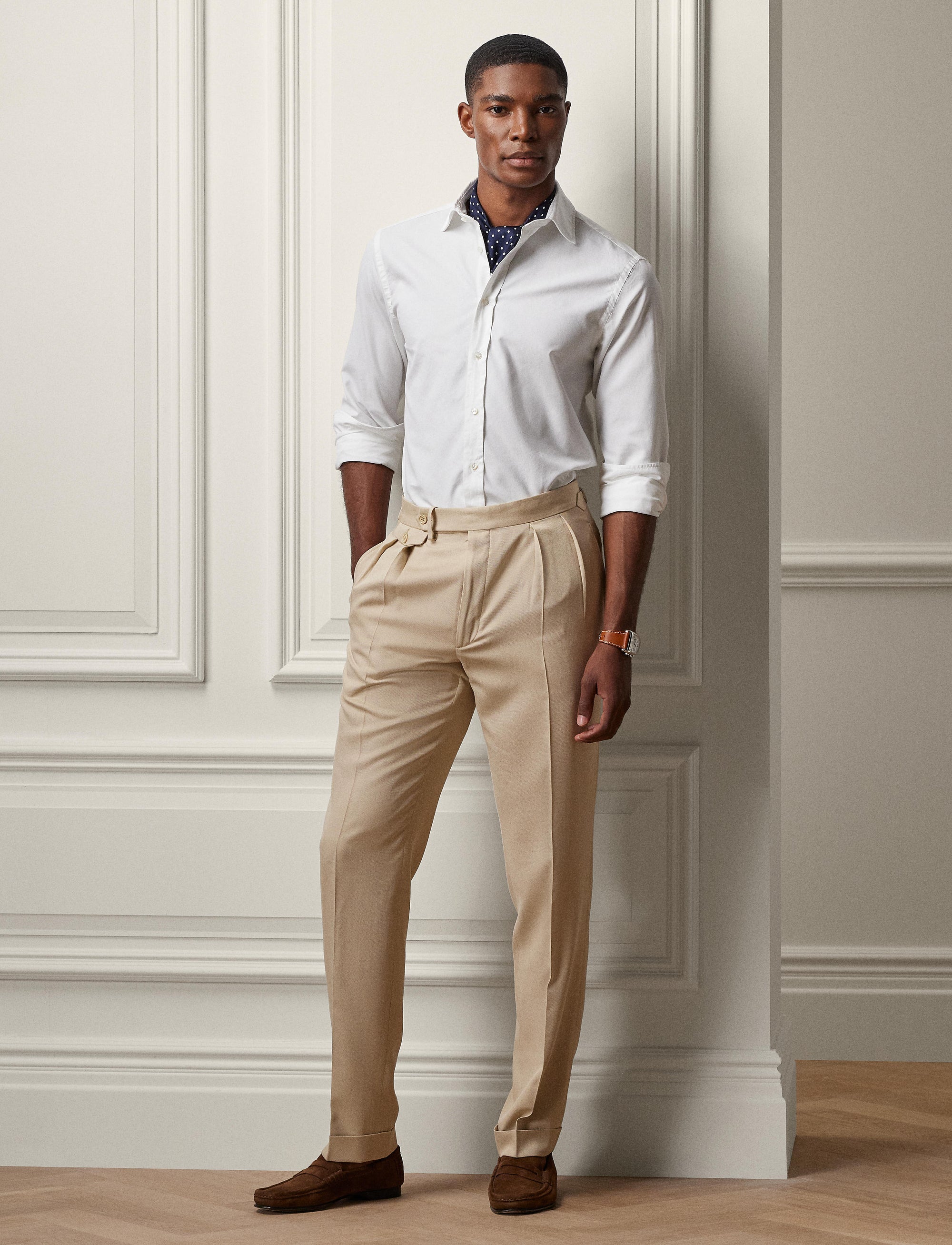 Gregory handmade silk trousers - Light Tan