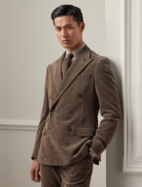 Kent velvet suit jacket - Dark Taupe Heather