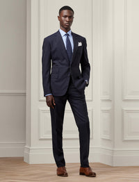 Costume Kent fait main en laine - Navy & Grey