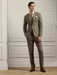 Costume Kent prince-de-galles en laine - Tan, Brown With Purple Deco
