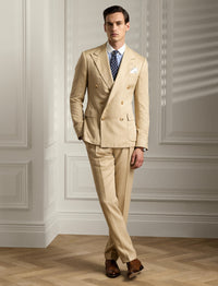 Costume Gregory fait main en soie mélangée  - Light Tan