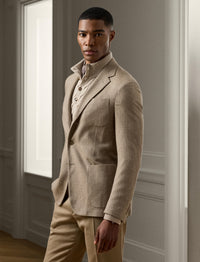 Veste Hadley en laine et soie mélangée - Taupe Melange