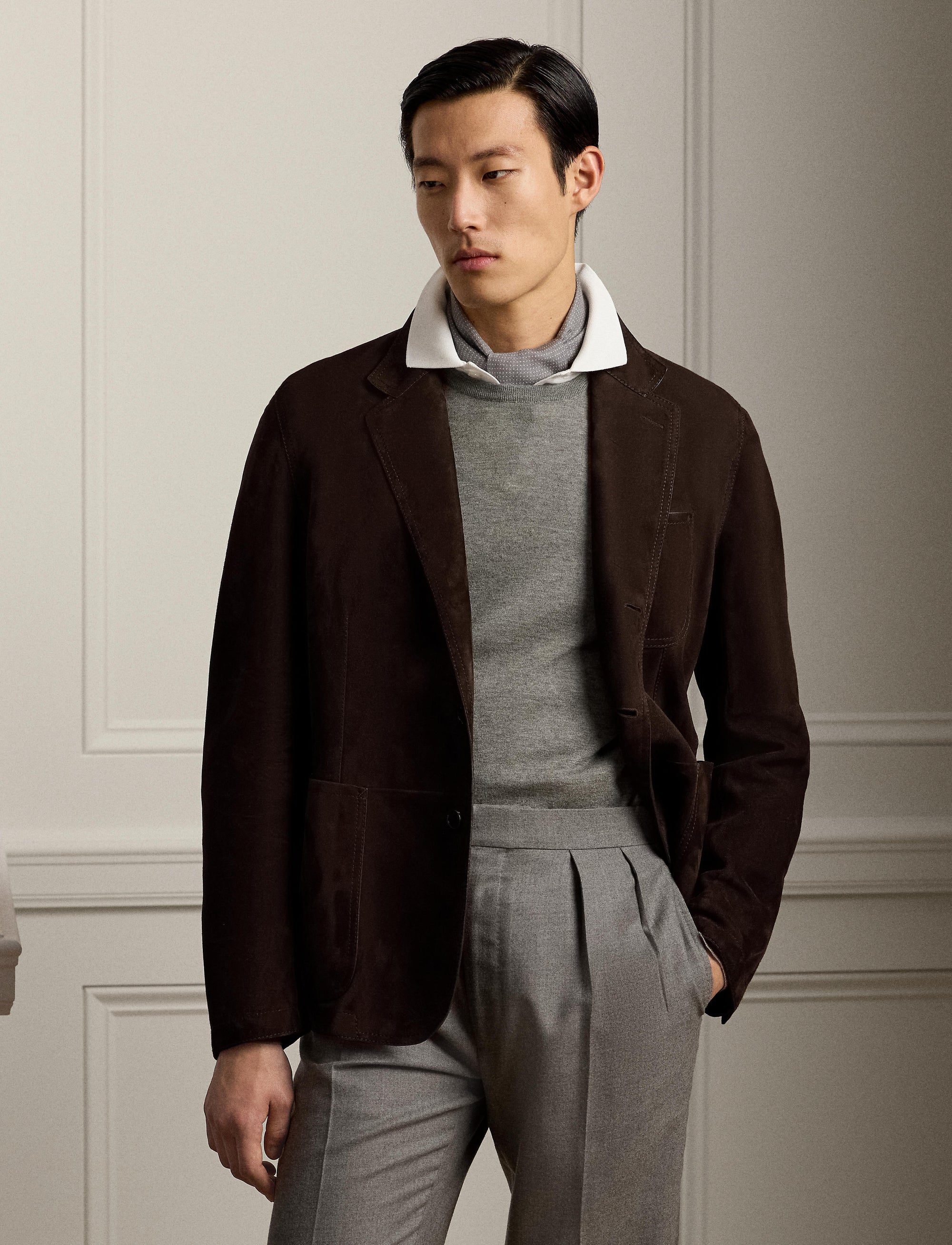 Blazer en daim - Brown