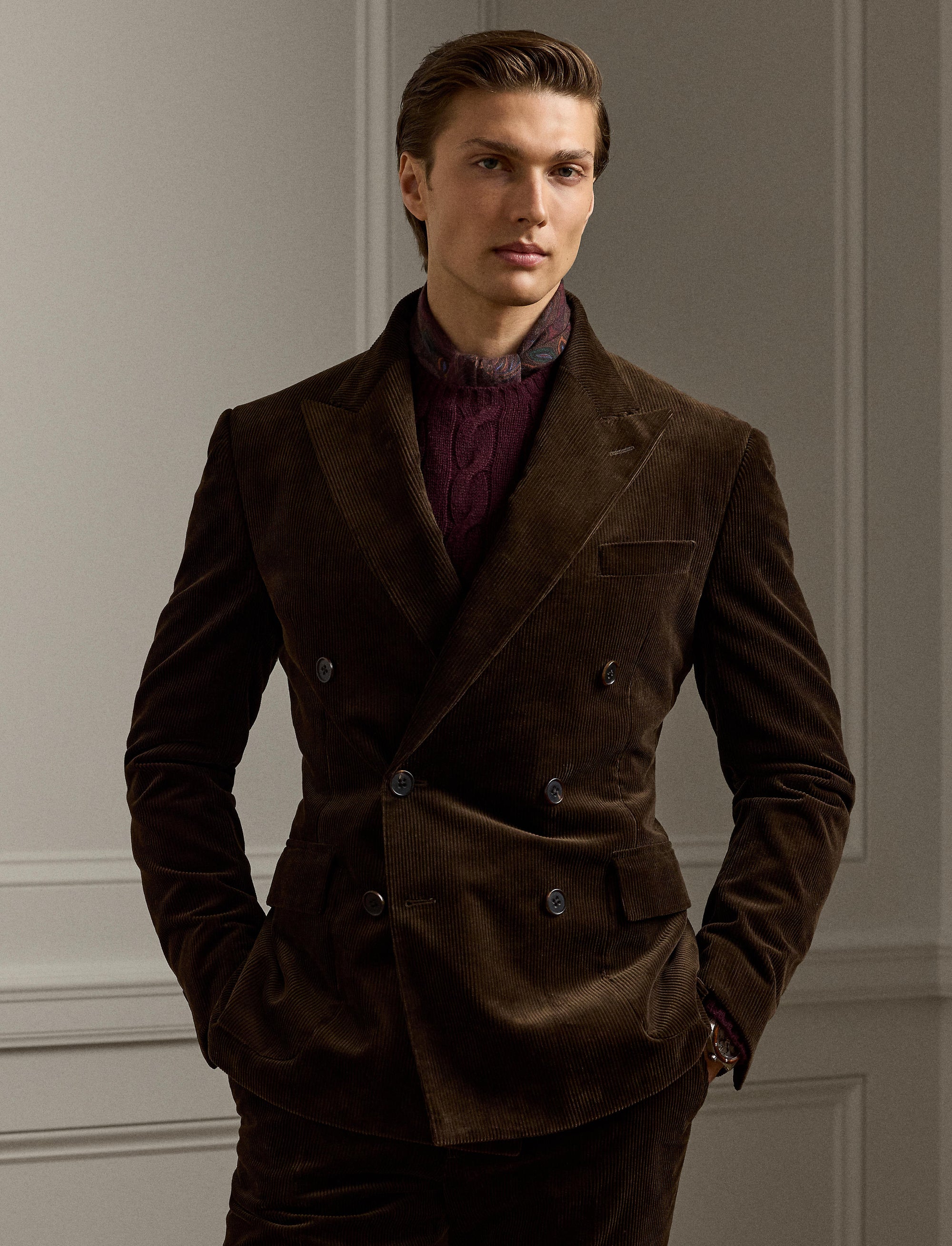 Veste de costume Kent en velours - Luggage Brown