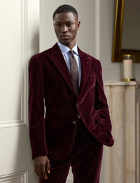 Veste Kent en velours - Dark Maroon
