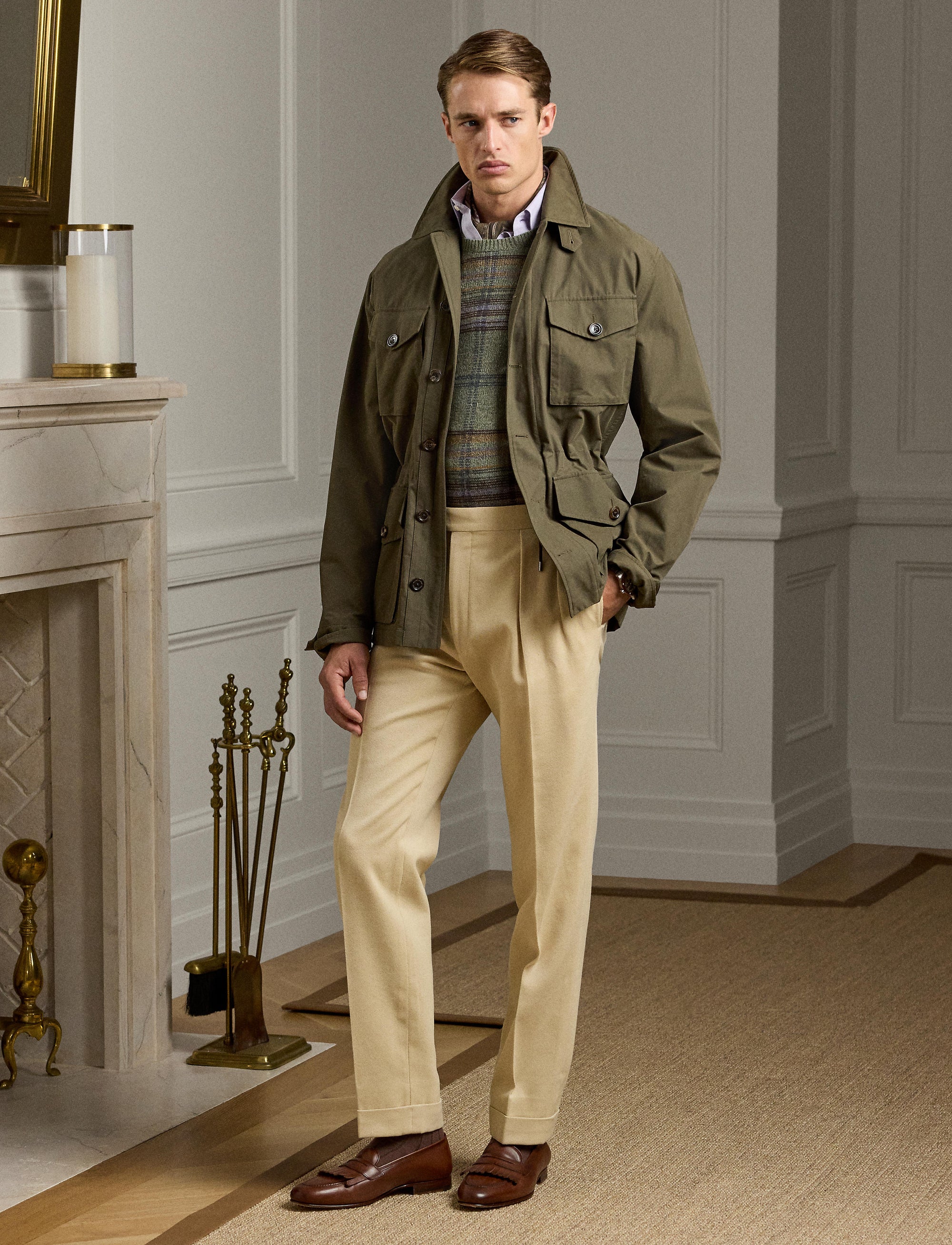 Gregory trousers in wool twill - Tan