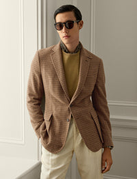 Blazer Kent à carreaux en cachemire et laine mélangé - Tan, Brown & Multicolore
