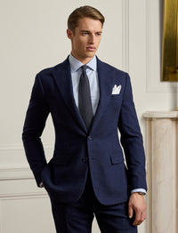 Veste Kent à chevrons en laine - Navy
