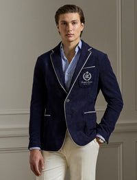 Embroidered cotton terry blazer - Classic Chairman Navy